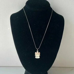 Vintage Angel Charm Pendant Necklace